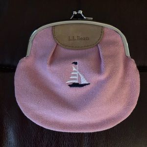 EUC pink LL Bean coin purse
